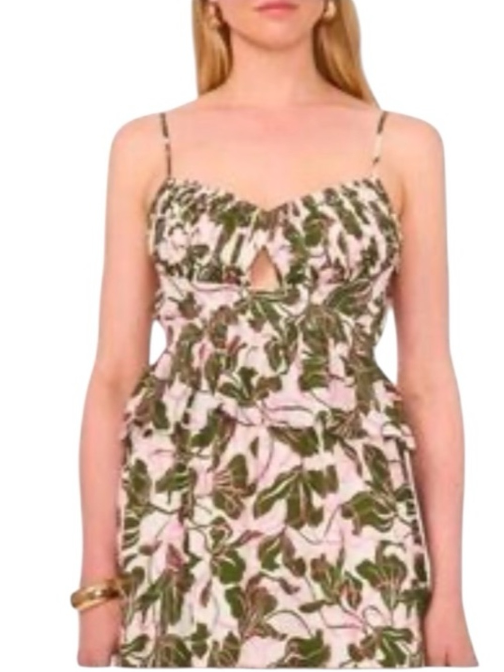 Sizes Differ PARKER Set Peplum Cami Tank & Skirt Set (0 & 10) Egret Wht Gr Pnk
